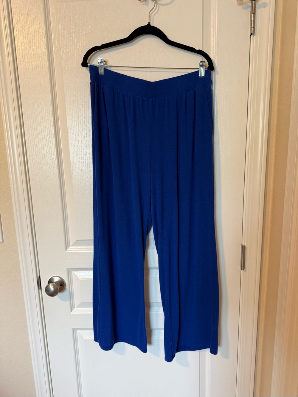 Wide-Leg Pull-On Pants in Cobalt Blue